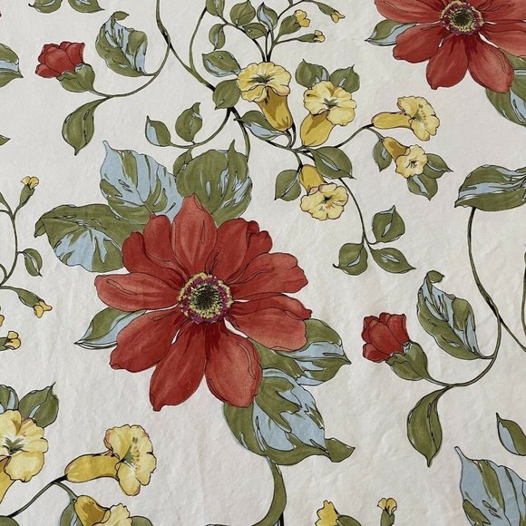 Pottery Barn Sophia Duvet Cover KING SIZE Red Dahl - Picture 2 of 6